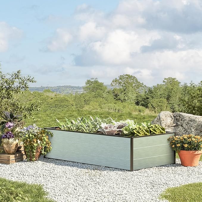 HALFSIZE 1.3 ft Tall Raised Garden Bed (2.5'W x 4.9'L), Anodized Aluminum