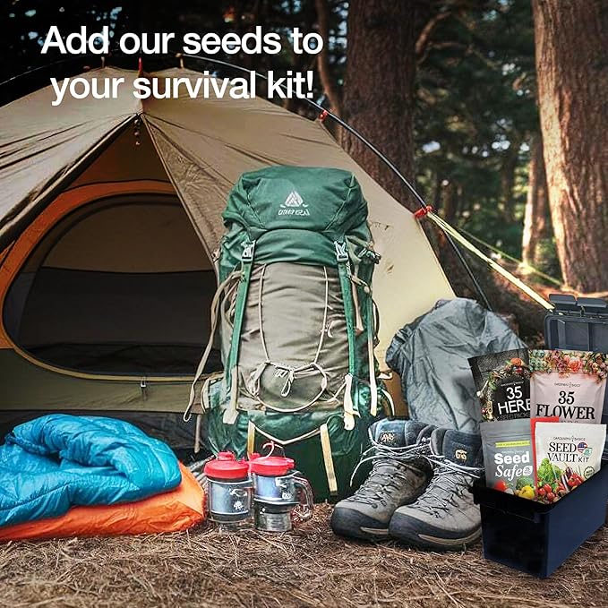 Ultimate Survival Seed Kit – 140 Heirloom, Non-GMO Varieties | Over 73,000 Seeds for Planting Vegetables, Herbs & Flowers | Emergency Food Preparedness & Long-Term Storage