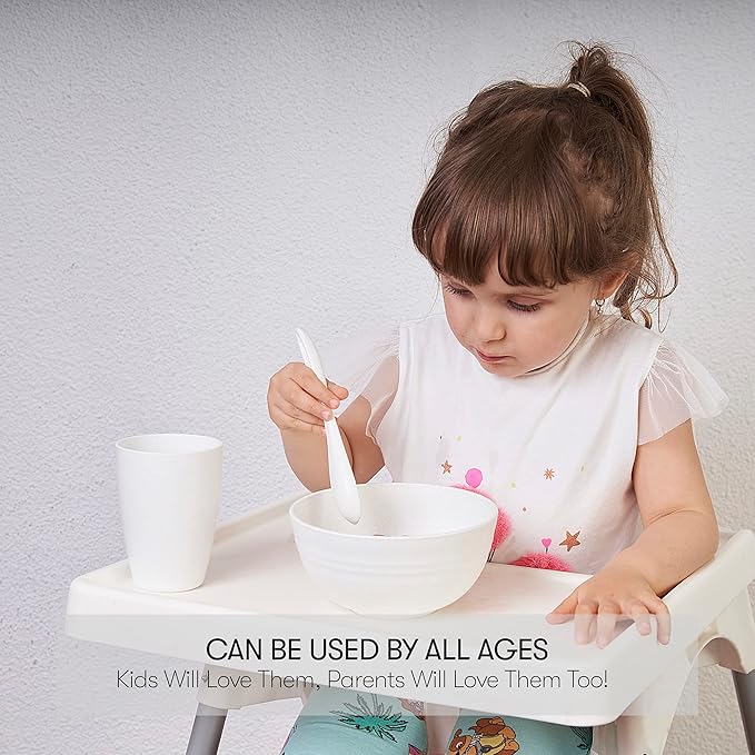 Wheat Straw Dinnerware Sets | Unbreakable Dinnerware Sets | Dishwasher Microwave Safe Dinnerware | Eco Friendly Non Breakable Dinnerware Sets | RV Outdoor Camping (White, Service for 4 (28 pcs))