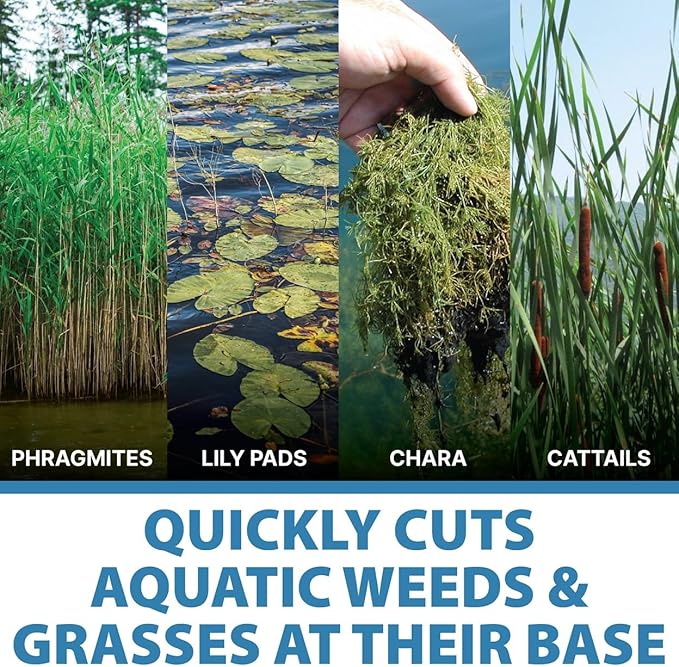 Jenlis Weed Razer Pro, Lake Weed Cutter, Large Pond Aquatic Plant Cutting Tool, Sharp Razor Blades Shear Cattail, Reed, Lilly & Chara Algae, Adjustable 30"-62” Inch Cut Width, 25' Foot Throw Rope