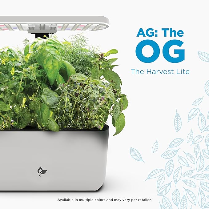 AeroGarden Harvest Lite, Indoor Garden Hydroponic System with LED Grow Light, Holds up to 6 AeroGarden Pods, Cream