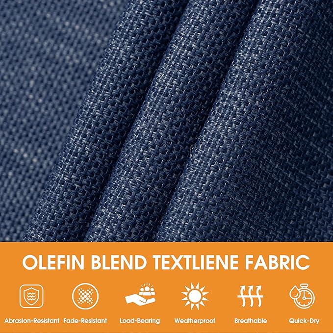 Lazy Daze Hammocks 11 FT Double Outside Hammock Quick Dry Olefin Fabric Hammock with Spreader Bar & Side Pocket for Outdoor Poolside Backyard 450 lbs Capacity, Heather Navy