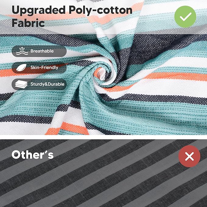 SUNCREAT Hammocks Outdoor Camping Double Hammock, Extra Large 2 Person Hammock for Camping, Green & Red