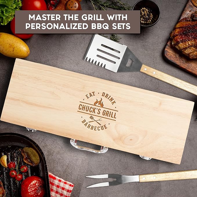 BBQ Grill Accessories Set, 11 Pcs Grill Accessories Grilling Gifts for Men, Stainless Steel Grill Tools For Camping/Backyard Barbecue, Gift Ideas BBQ Accessories Gifts for Dad, BBQ Set for Men, Father