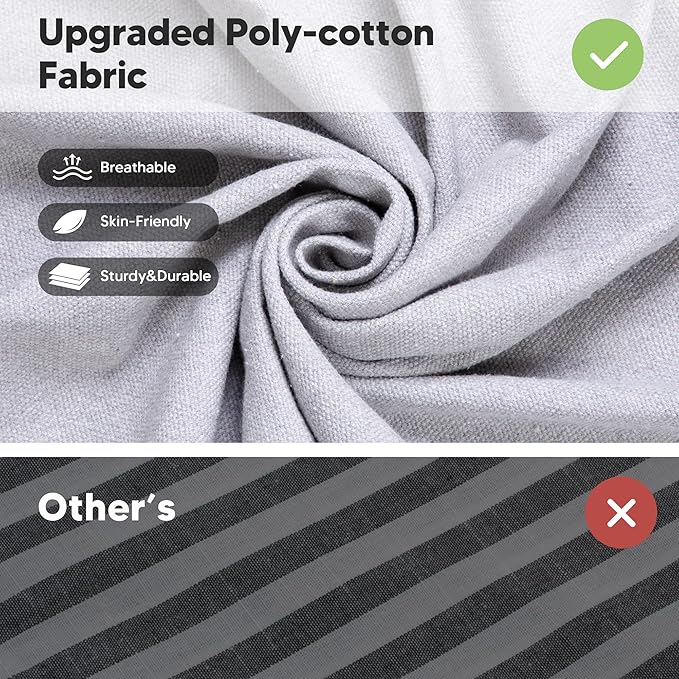 SUNCREAT Tree Hammocks for Outside, Double Hammocks 2 Person Heavy Duty for Trees, Light Gray