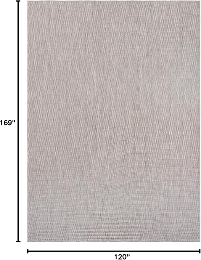 Unique Loom Outdoor Solid Collection Area Rug (10' x 14' 1" Rectangle Beige/Ivory)
