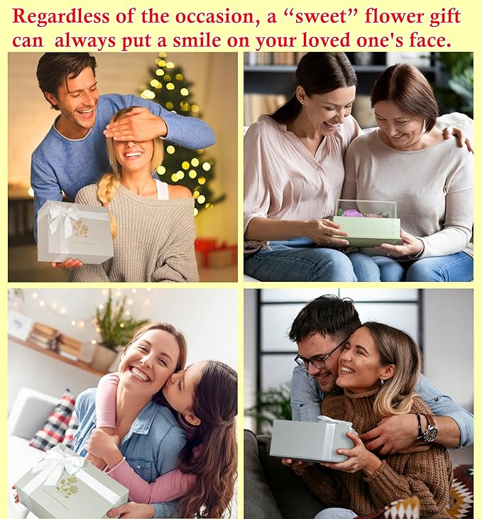 Valley of Rain & Forest Long-Lasting Real Flowers, Handcrafted Preserved Rose Bush For you to Send Love for All Occasions, Floral Arrangement for Indoor Decoration (Blue Rose)