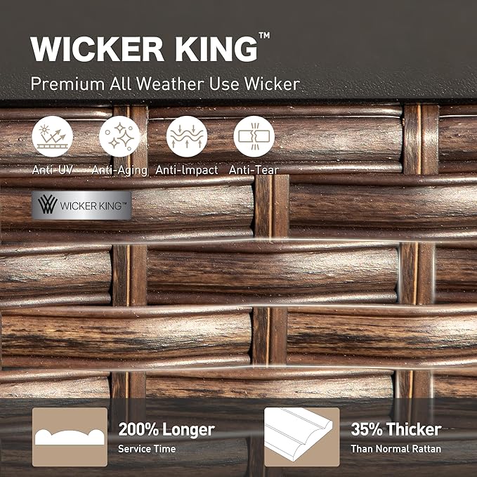 4 PCS Metal Outdoor Patio Furniture Set, Patio Conversation Sets 1 3-Seater Sofa, 2 Swivel Chairs with 5.75" Extra Thick Cushion & Coffee Table, Black Backyard Furniture, Light Gray