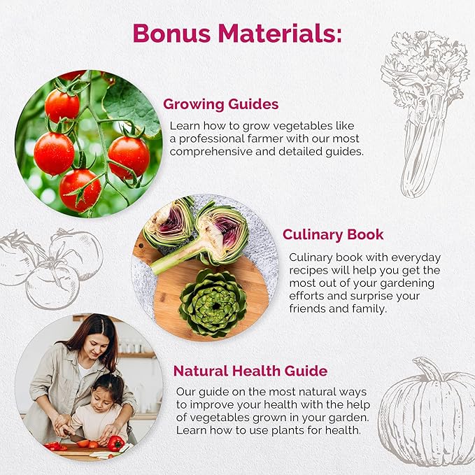 Organo Republic Vegetable Seeds for Planting Vegetables and Fruits - 25 Non-GMO Heirloom Seed Packets for Hydroponic and Outdoor Planting, Semillas de Vegetales para Sembrar