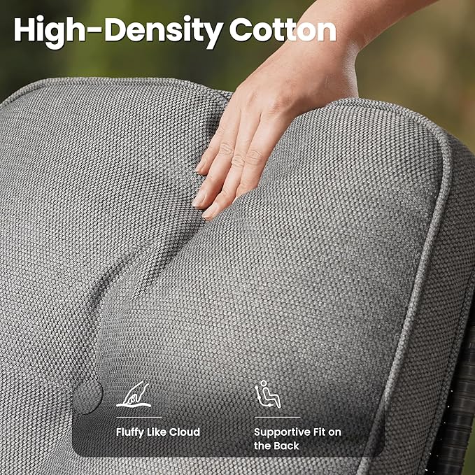 ovios 8 Pieces Patio Furniture Set, Outdoor Wicker Sofa with Swivel Chairs, Coffee Table, All Weather High Back Rattan Loveseat Couch with Comfy Cushions, Dark Grey