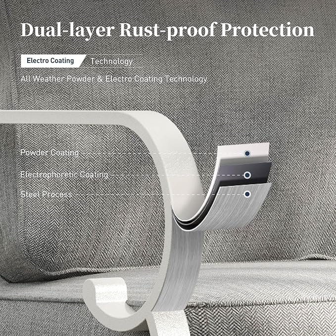 4 PCS Metal Outdoor Patio Furniture Set, Patio Conversation Sets 1 3-Seater Sofa, 2 Swivel Chairs with 5.75" Extra Thick Cushion and Coffee Table, White Frame Backyard Furniture, Gray