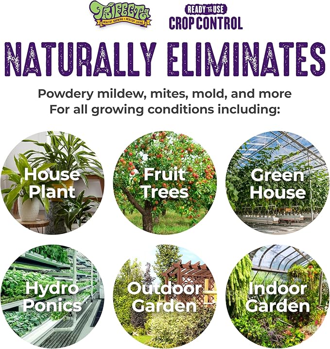 Trifecta Crop Control Ready to Use Maximum Strength Natural Pesticide, Fungicide, Miticide, Insecticide, Help Defeat Spider Mites, Powdery Mildew, Botrytis and Mold on Plants 32 OZ Size