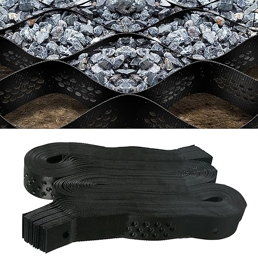 Sunnyglade 2" Thick Ground Grid 40 x 4 FT, Gravel Retainer 1880 LBS Per Sq ft, Geo Grid Driveway Stabilization for DIY Patio Walkway Driving RV Parking Slopes and Garden (Black, 4 x 40FT)