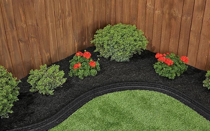 Rubberific Premium Shredded Rubber Mulch for Gardens, Lawns, and Landscaping | Long Lasting Color | Looks Like Natural Wood Mulch (1.5 CU. FT. - 27 LBS, Black)