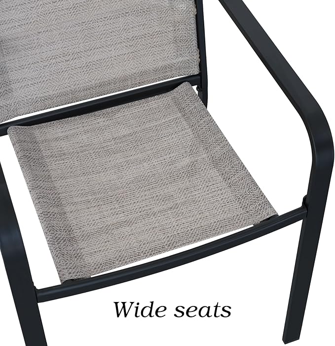 Patio Dining Chairs Set of 4, Outdoor Stackable Dining Furniture Set, All Weather Dining Set for Lawn, Garden, Backyard, Poolside, White