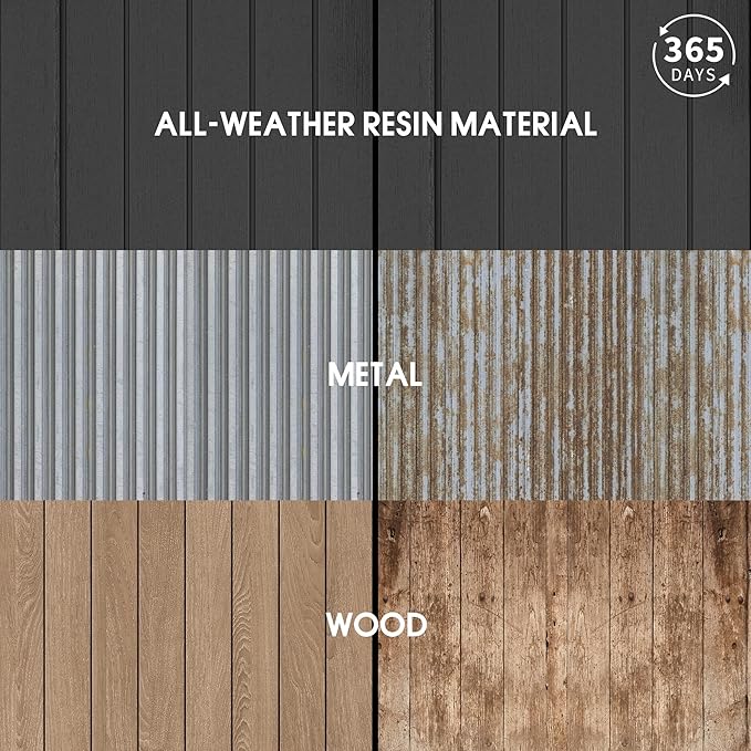 LHBcraft Outdoor Storage Cabinet 36 Cu Ft with Lockable Doors, Portable Horizontal Resin Storage Shed -Easy to Assemble, Waterproof Outdoor Storage Box for Backyards,Patios Black