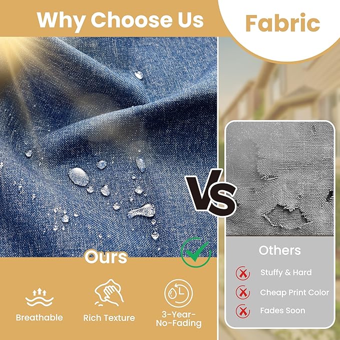 HOOOWOOO Outdoor Sectional Furniture Set with Fire Pit Table,9 Pieces Wicker Patio Conversation Sets,L Shape All Weather Outside Couch Sofa Set with Swivel Chairs Ottoman,Denim Blue