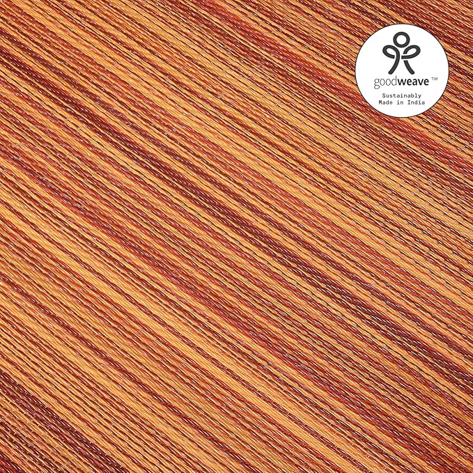 Fab Habitat Stripe Coastal Colorful Outdoor Rug - Waterproof, Crease-Free Fade Resistant, Reversible - Recycled Plastic - Patio Porch Balcony Deck Yard Garden - Cancun Terracotta - 5x8 ft