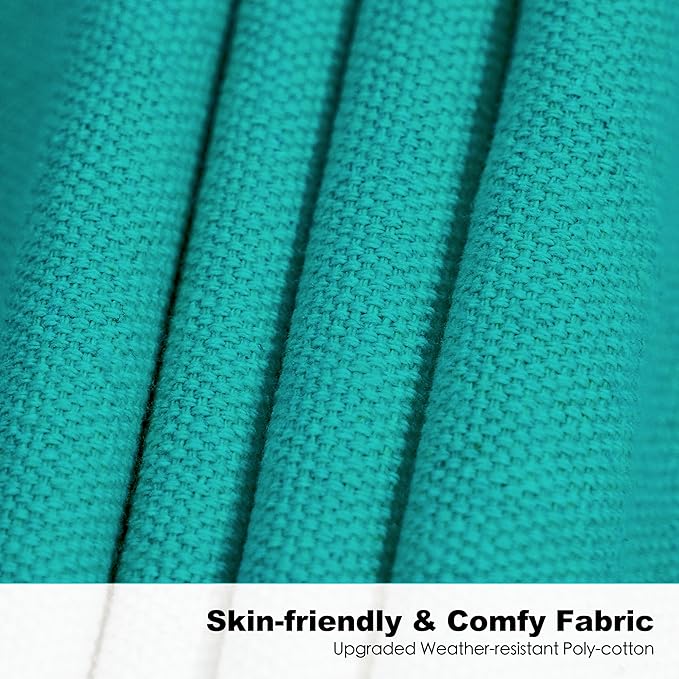 Double Hammock with Stand for Outside, Upgraded Spreader Bar, Heavy Duty Space Saving Steel Stand 2 Person, Side Pockets, Easy Assembly, 600lbs Weight Capacity, Indoor & Outdoor (Aqua Blue)