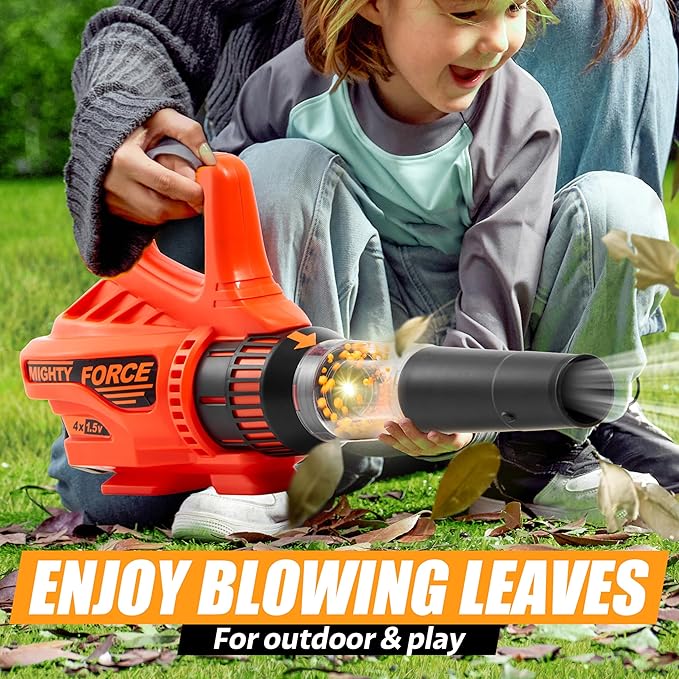 Mighty Force Kids Leaf Blower, Kids Gardening Set with Realistic Sounds, Lights and Wind, Outdoor Toys for Toddlers 3-5, Role Play Toys, Toddler Birthday Gift