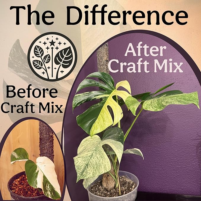Craft Aroid Potting Mix- Elite Alocasia, Philodendron, Monstera Soil Mix, Chunky, Well Draining Potting Soil for Indoor Plants, All Tropical Plants & Houseplants, Synthetic & Peat Free 4QT