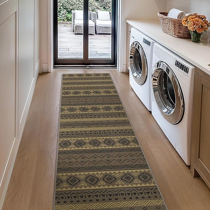 GENIMO Outdoor Rug for Patio Clearance, 2'x10' Reversible Plastic Straw Rugs, Lightweight Waterproof RV Camping Mat for Camper, Balcony, Deck, Backyard, Picnic, CoffeeBeige