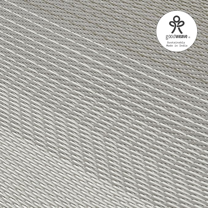 Fab Habitat Outdoor Rug - Waterproof, Fade Resistant, Crease-Free - Premium Recycled Plastic - Neutral Ombre - Porch, Deck, Balcony, Mudroom, Laundry Room, Patio - Big Sur - Ash - 3 x 5 ft