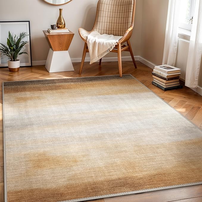 GENIMO Outdoor Rug for Patio Clearance, 5'x7' Reversible Plastic Straw Rugs, Lightweight Waterproof RV Camping Mat for Camper, Balcony, Deck, Backyard, Picnic, BrownBeige