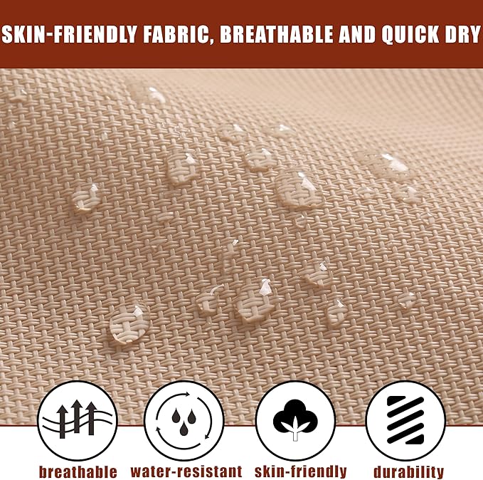 TegerDeger Anti-flip 12FT Hammock Large Hammock 450LB Capacity with Iron Spreader Bar & Nylon Rope for Outside, Patio, Garden, Backyard, Beach - Beige