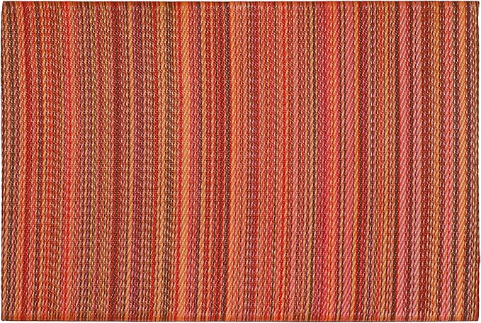 Fab Habitat Striped Non Slip Doormat - Durable, Thin - Recycled Plastic - Entryway, Front Door, Porch, Patio - Cancun Sunset (24" x 36" Non-Slip)