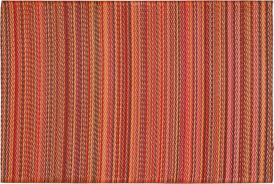 Fab Habitat Striped Non Slip Doormat - Durable, Thin - Recycled Plastic - Entryway, Front Door, Porch, Patio - Cancun Sunset (24" x 36" Non-Slip)