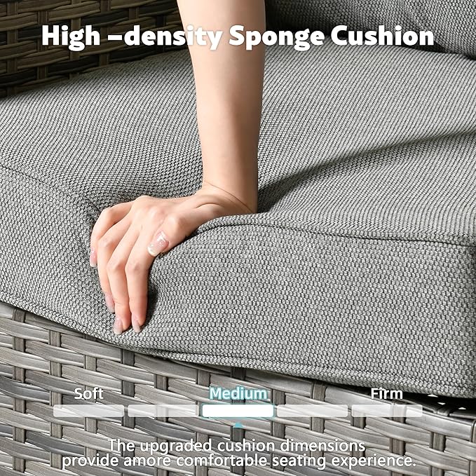 2 Pack Wicker Patio Furniture Chairs,Outdoor Rattan Chairs with Armrest Support 250 lb,Dark Gray