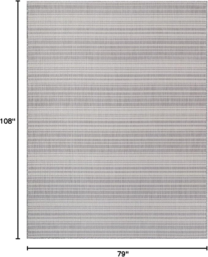 Stripe Outdoor Rug 6x9 Washable Outside Carpet for Indoor Patio Porch Waterproof Easy Cleaning Non Shedding Area Rugs Gray 6 x 9