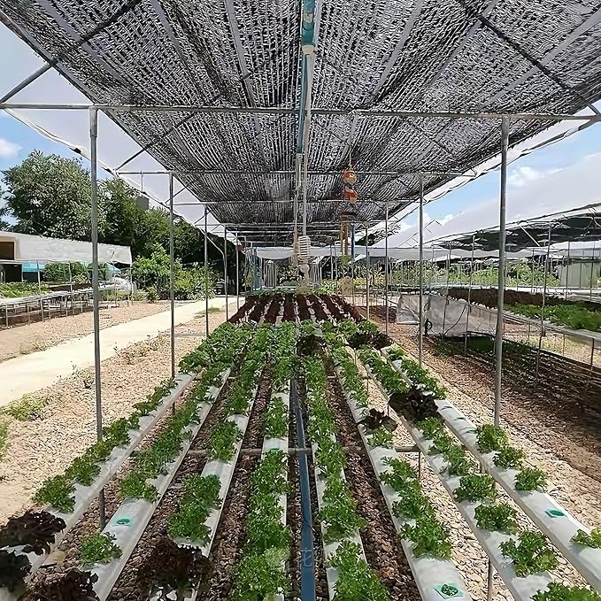 winemana Black Shade Cloth 70%, 30x50 FT Mesh Tarp - Garden Shade for Greenhouse, Patio, Vegetables, Plants Cover and Chicken Coops, Sunshade Net for Outdoor Protection with Reinforced Grommets