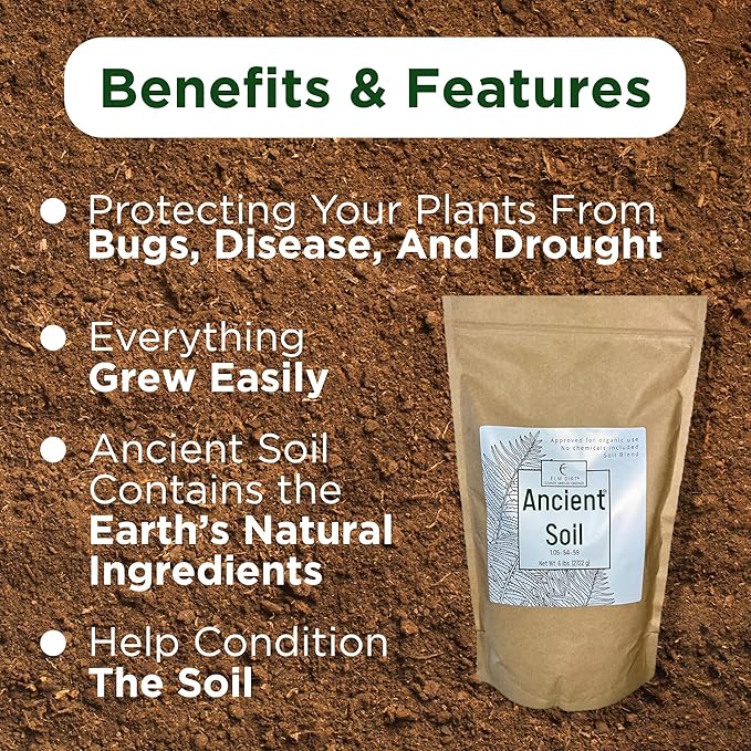 Elm Dirt Premium Ancient Soil for All Plants - Organic for Outdoor & Indoor Use | Garden Soil for Plant Nutrients Growth & Protect from Bugs - Roots Organic (6lbs)