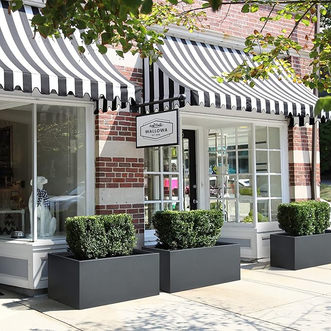 Wallowa Metallic Heavy Long and Large Outdoor/Indoor Planter Box, 38”Lx15”Wx15”H, 40Pounds, No Assemble and Seamless, Color Gray