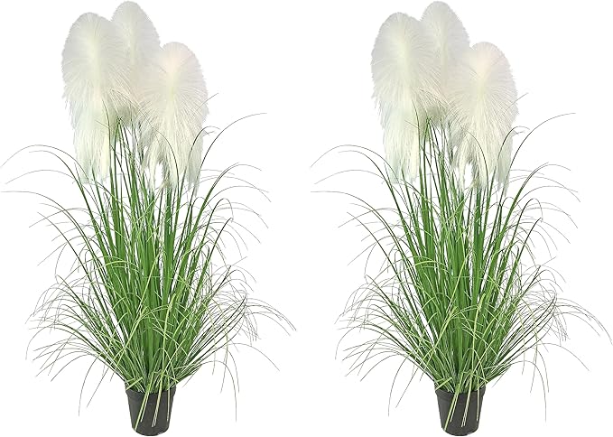 Artificial Plant 47in(2pack) Tall Artificial Grass Plant,Faux Plants Indoor Home Decorative Artificial Plants & Flowers in Pot Fake Plant