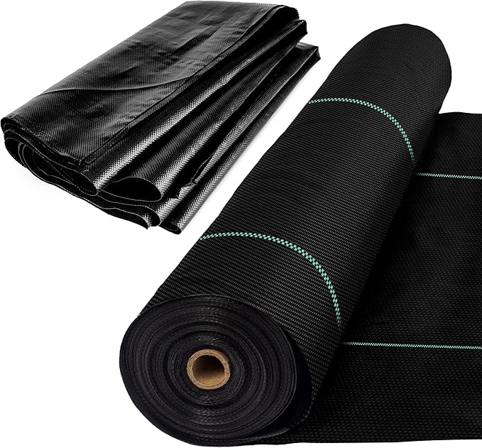 Woven Geotextile Fabric for Driveway and Road Stabilization, Construction Underlayment, Erosion Control, Commercial Grade 50 Year for Gravel Roads and Pavers (17.5x30) Ships Folded