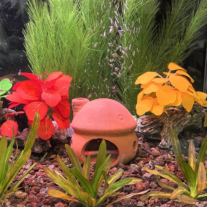 M2cbridge Artificial Fish Tank Plants Silk Aquarium Plastic Plant Aquatic Water Grass Foreground Decor(3PCS Big Colorful)