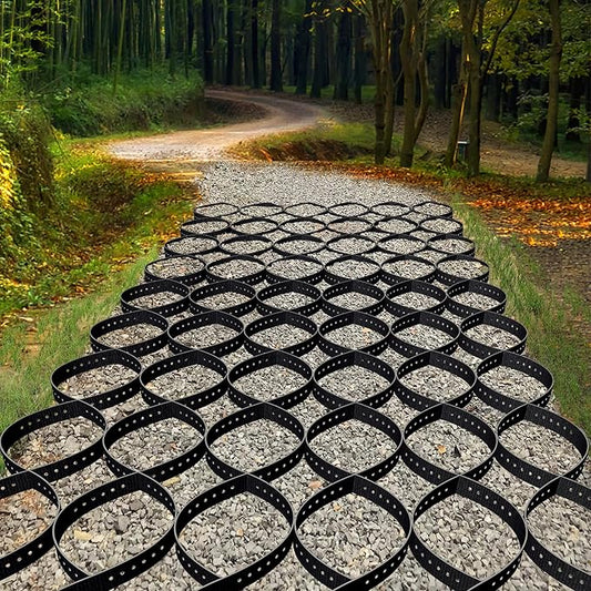 Gravel Grid 2" Thick Geo Ground Grid for Gravel- 9x17FT Geocell with 1885 LBS Per Sq Strength, Geogrid Driveway Stabilization System for Garden Landscaping Shed Base Slope Grass and Pathways