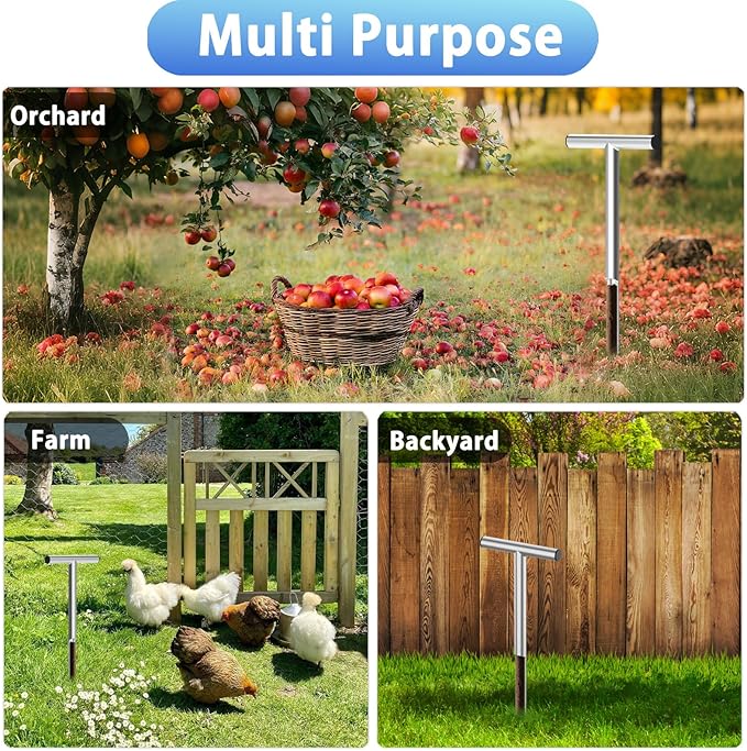 ForoGore 17 Inch Stainless Steel Soil Sampler Probe, T-Style Handle Soil Test Probe, Soil Probe for Soil Sampling, Soil Test Kit for Plant Care, Farm, Lawn Garden