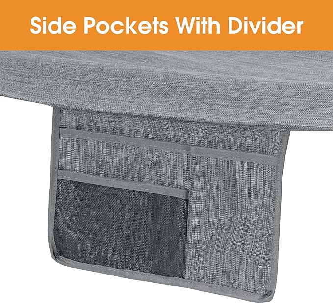 Lazy Daze Hammocks 11 FT Double Outside Hammock Quick Dry Olefin Fabric Hammock with Spreader Bar & Side Pocket for Outdoor Poolside Backyard 450 lbs Capacity, Gray