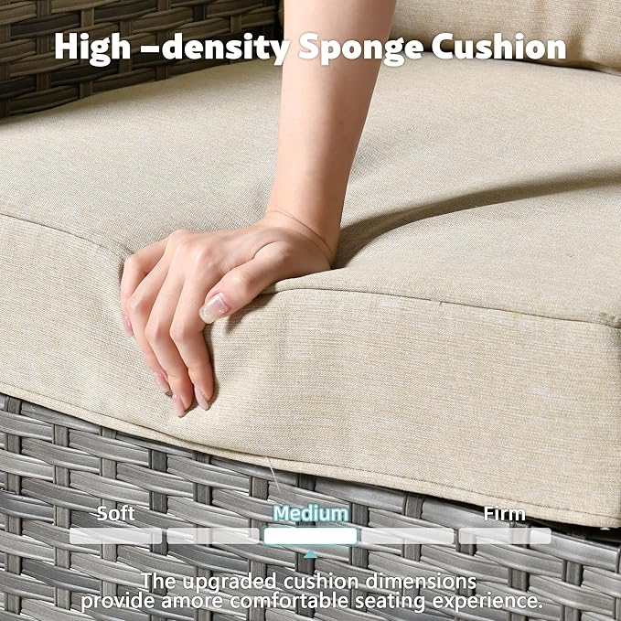 2 Pack Wicker Patio Furniture Chairs,Outdoor Rattan Chairs with Armrest Support 250 lb,Beige