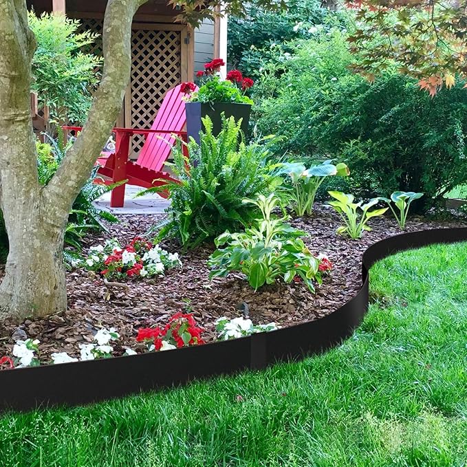 6 Inch Metal Landscape Edging, 6 Pack Heavy Duty Galvanized Steel Garden Edging, Hammer-in Metal Edging for Landscaping for Lawn, Pathway, Yard