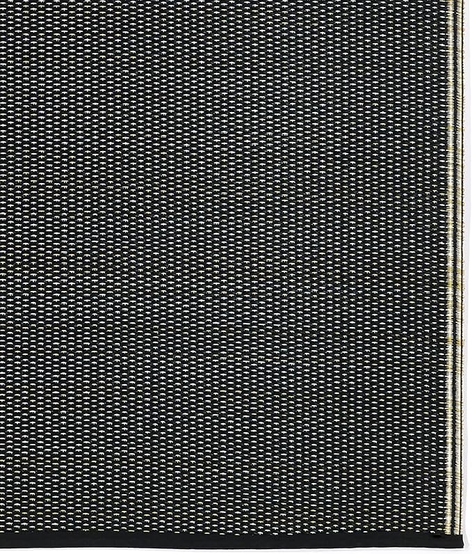 Fab Habitat Outdoor Rug - Waterproof, Fade Resistant, Crease-Free - Premium Recycled Plastic - Striped - Porch, Deck, Balcony, Mudroom, Laundry Room, Patio - Cancun Shadow - Sand & Black - 3 x 5 ft