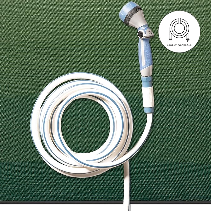 Fab Habitat Ombre Outdoor Rug - Waterproof, Fade Resistant, Crease-Free - Premium Recycled Plastic - Striped - Patio, Porch, Deck, Balcony - Big Sur - Green - 3 x 5 ft