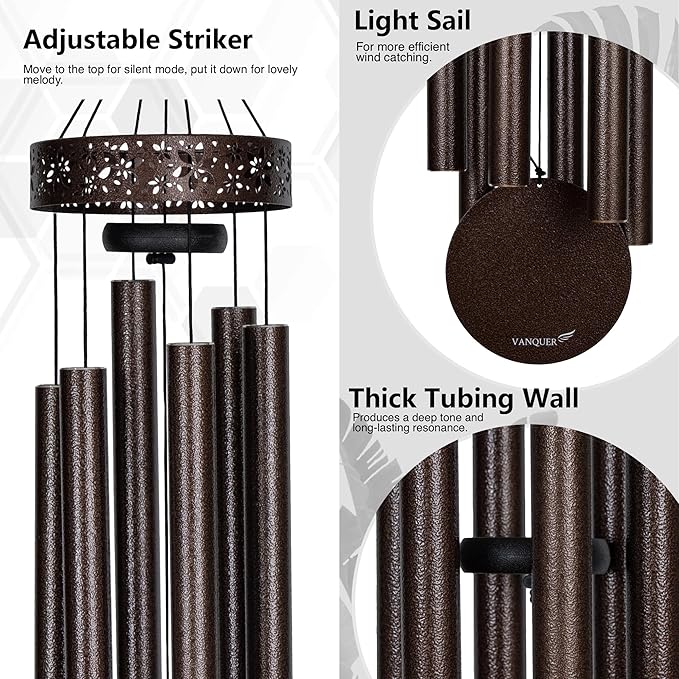 Large Wind Chimes for Outside Deep Tone - 48'' Wind Chimes Outdoor Clearance, Deep Tone Windchimes Outdoors, Memorial Gift, Sympathy Gift, Garden Patio Yard, Home Décor