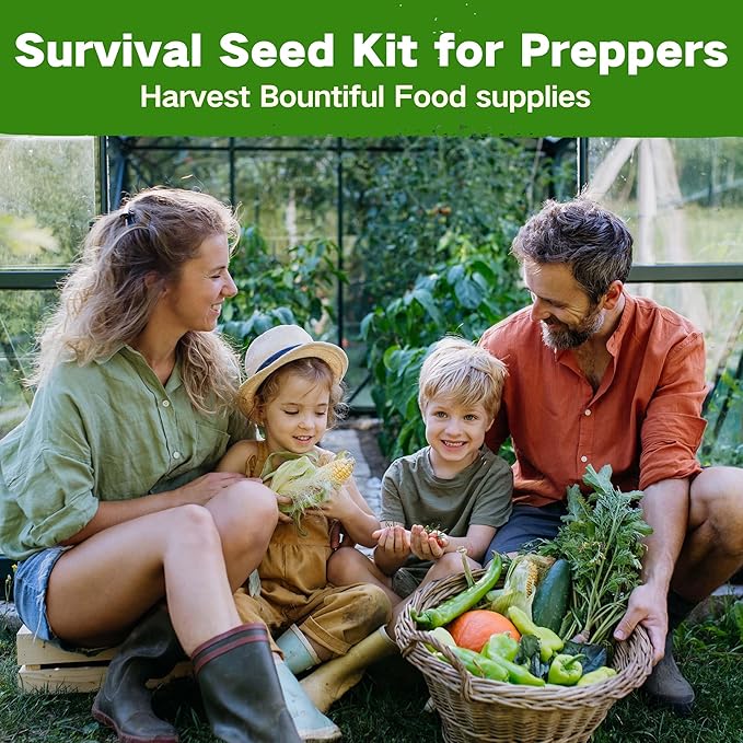 Lush&Dew Raised Garden Beds Heirloom Seed Bank, 32 Varieties 30,000+ Non-GMO Fall Garden Seeds of Vegetables Herbs Fruits, Gardening Gifts for Women Men, Emergency Supplies Survival Seed Kit