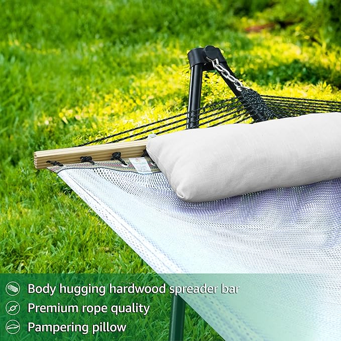 Tranquillo Unity Adjustable Hammock Stand, 800 lbs Capacity Steel Double Hammock Stand for 2 Persons, Premium Pre-Assembled Stand for Indoor Outdoor, Grey