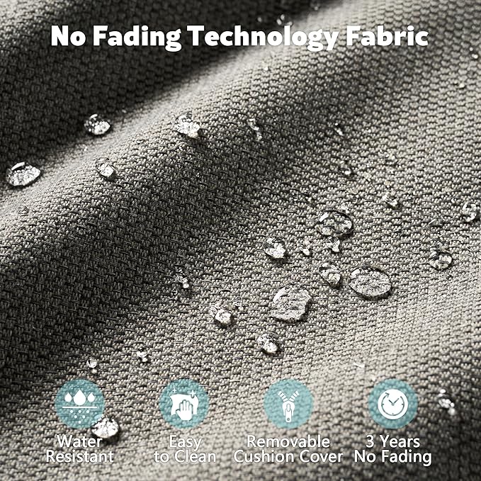 4-Piece Wicker Patio Furniture Set, All-Weather Rattan Conversation Bistro Loveseat Chair and Table Set for Backyard, Balcony and Deck with Soft Cushions and Metal Table(Dark Gray)